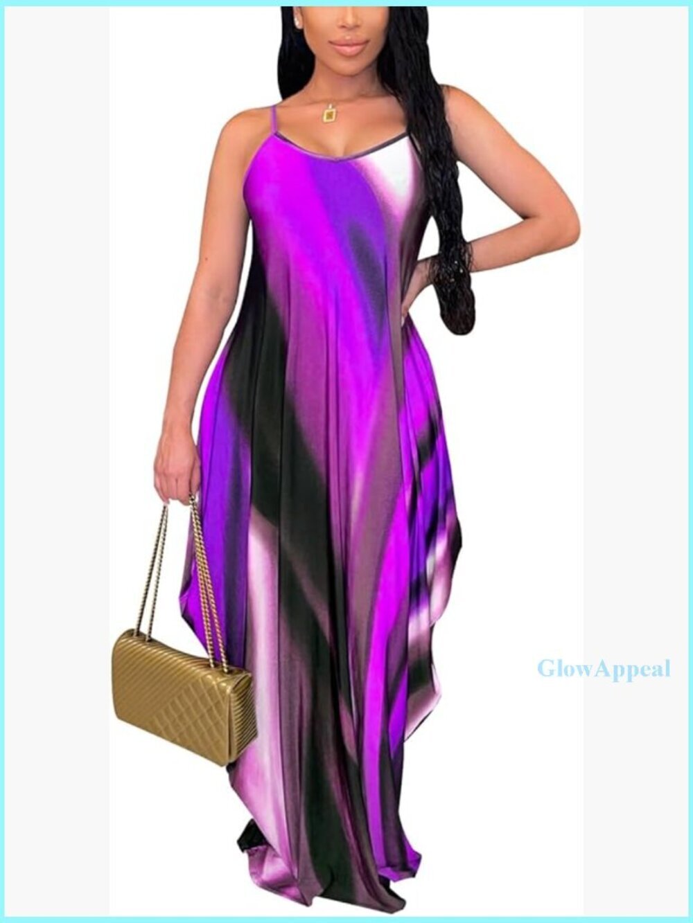 Plus Size Maxi Dress Sleeveless Loose Fit with Pockets Summer Casual